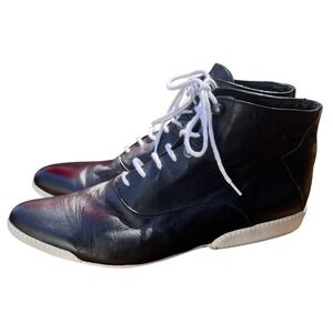 Mens Royal RepubliQ Black Leather Ankle Boots Lace up Sneakers‎ size 42